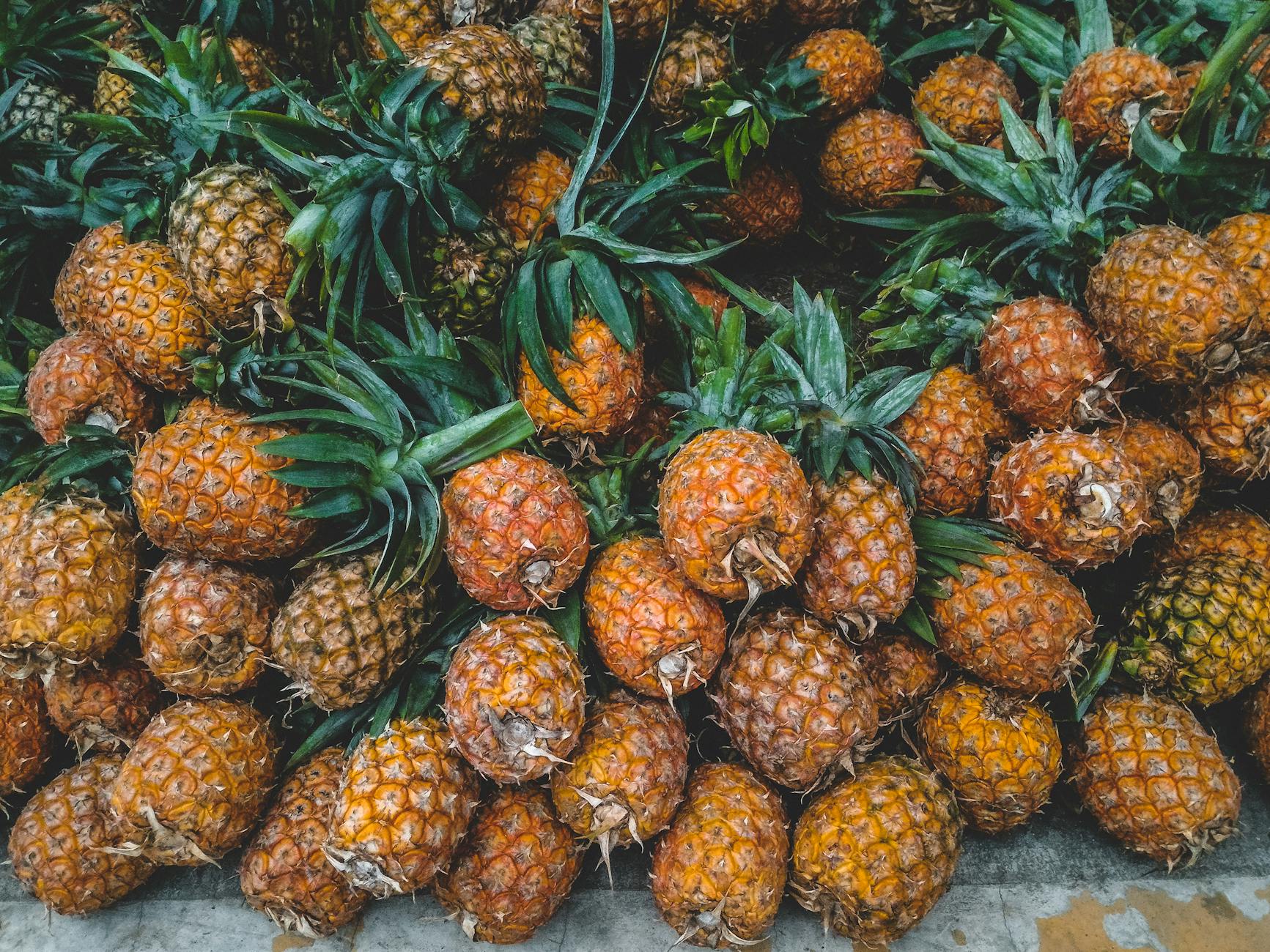 yellow pineapples on focus photography