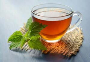 peppermint tea on teacup