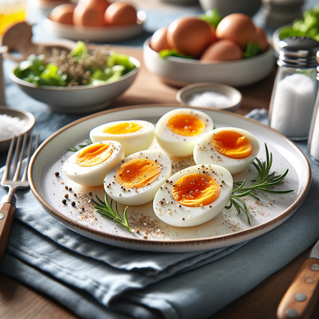 Soft boiled eggs and hard boiled eggs