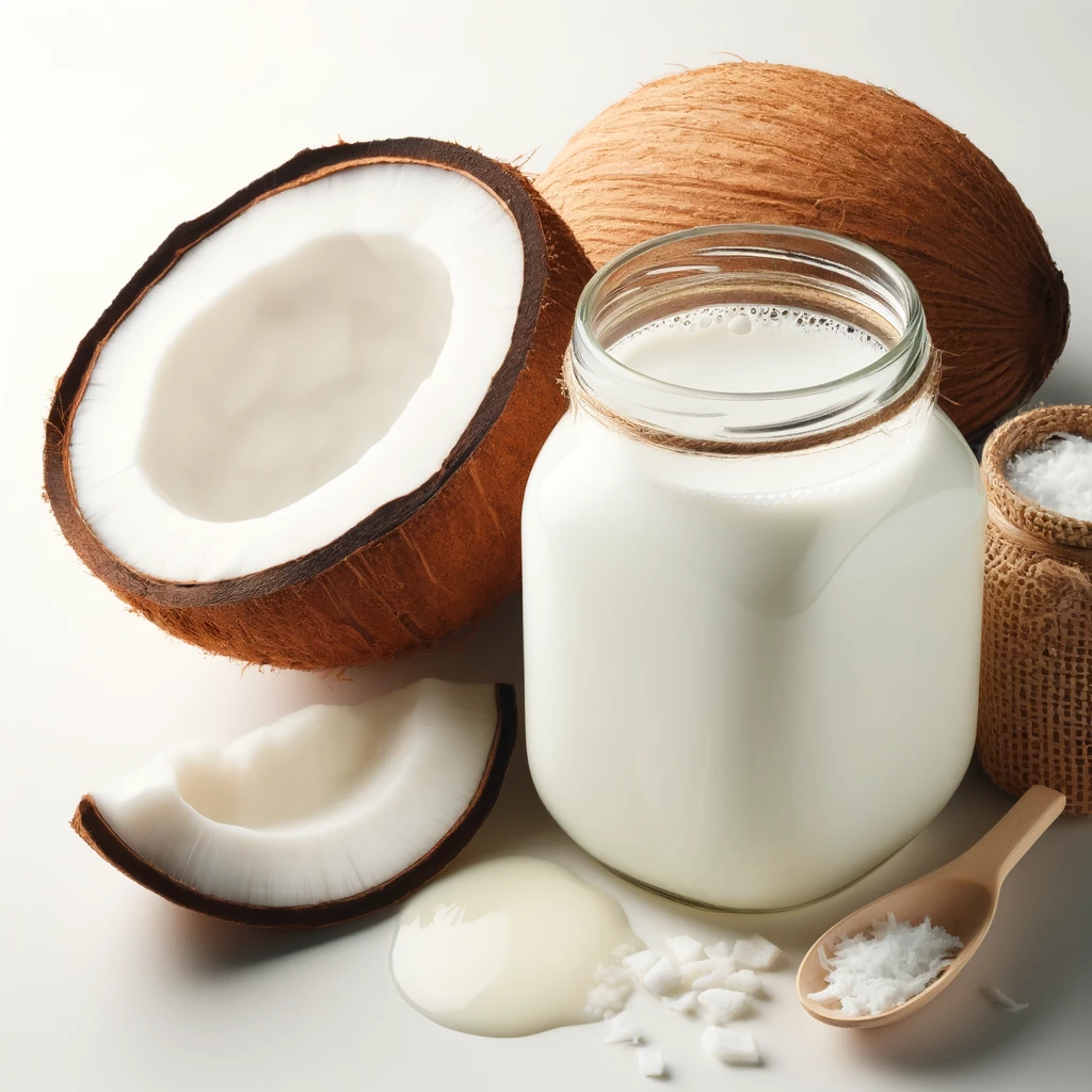 photo of coconut milk on a table