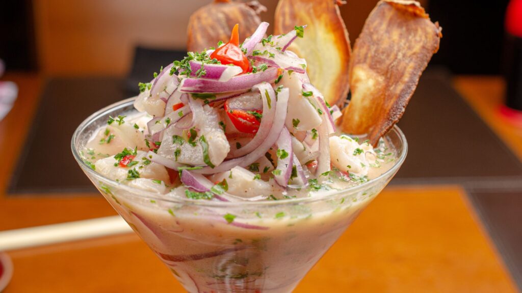 Ceviche in a plate