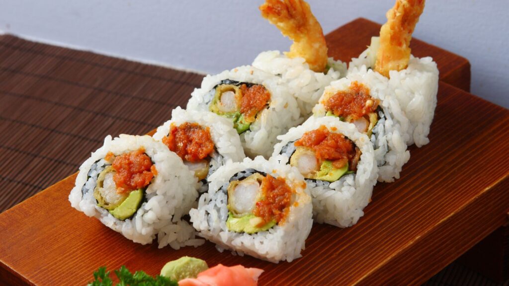 Shrimp roll sushi