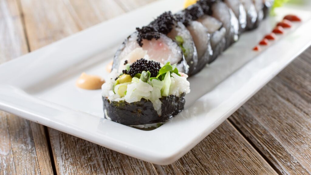Yellowtail roll sushi