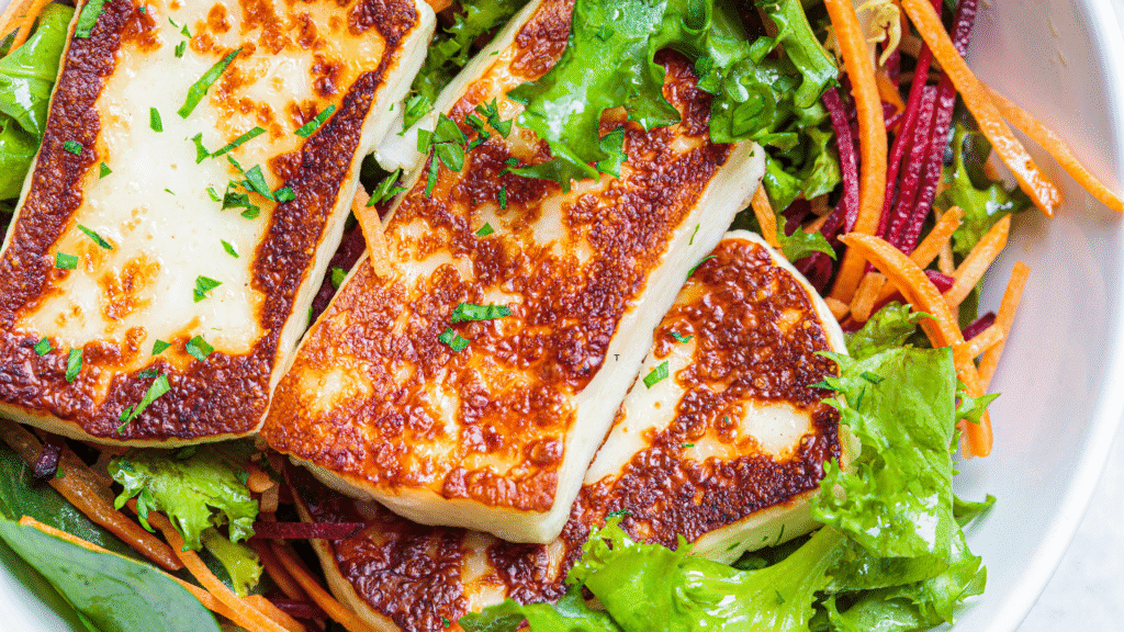 How to make grilled halloumi cheese salad