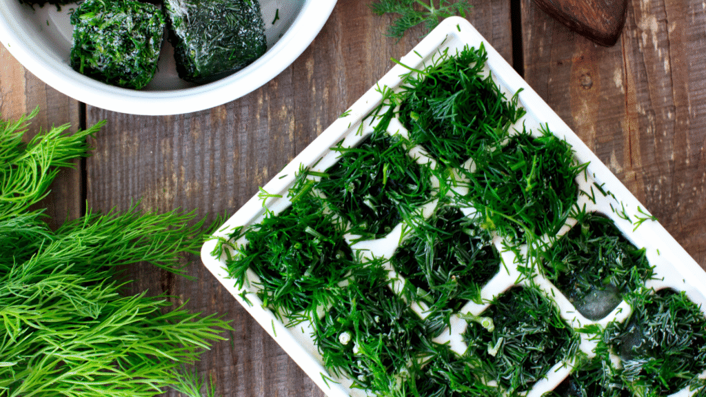 Steps in freezing dill
