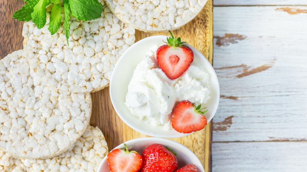 rice cake and ricotta
