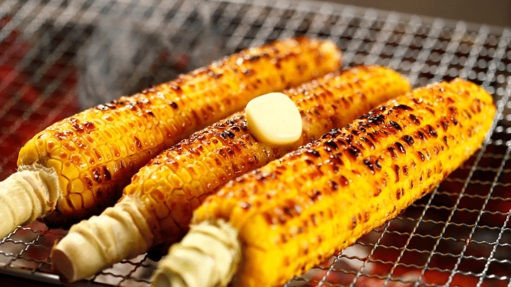 Freezing grilled corn on a cob