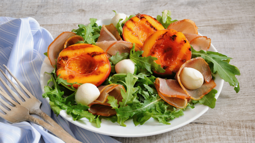 Grilled nectarine and burrata recipe