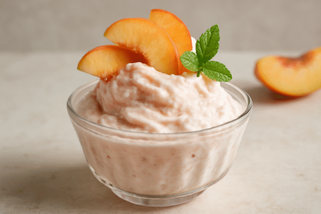 How to Make a Frozen Peach Yogurt Dessert in 10 Minutes