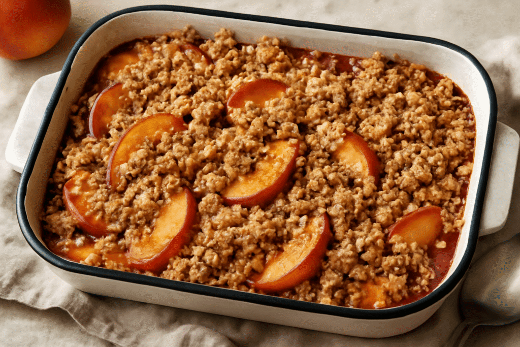 Healthy Nectarine crisp ingredients