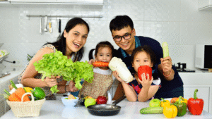 Smiling family, symbolizing health, fitness, and lively wellness
