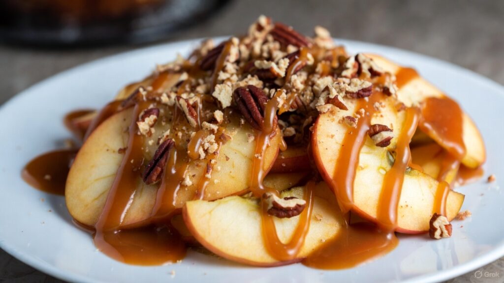 Easy caramel apple nachos