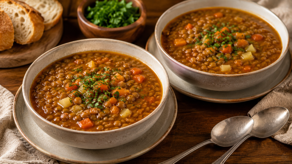 lentil soup for two on a budget